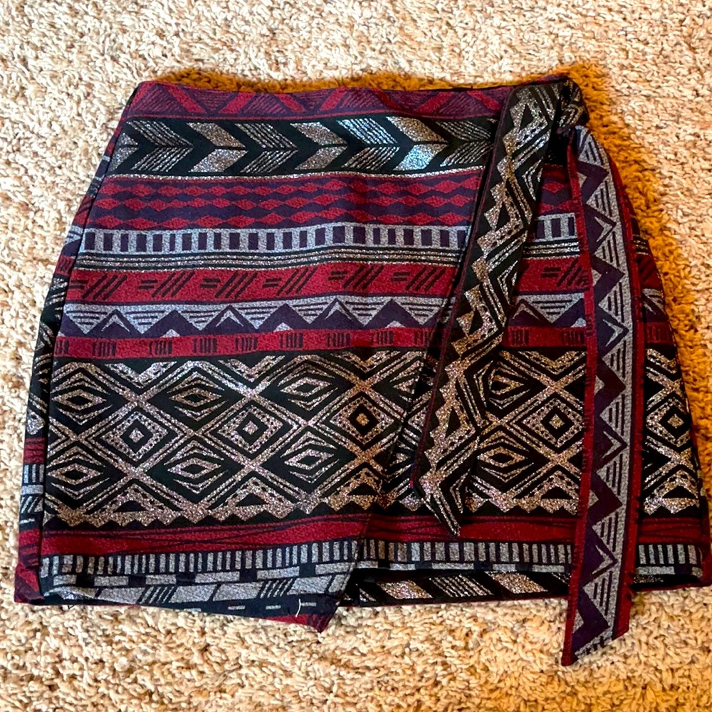 Express aztec jacquard mini skirt